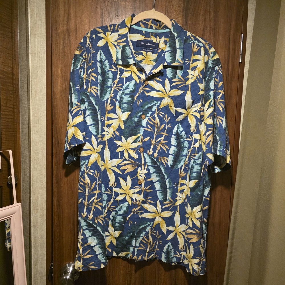 Tropical Blue and Yellow Men's Shirt